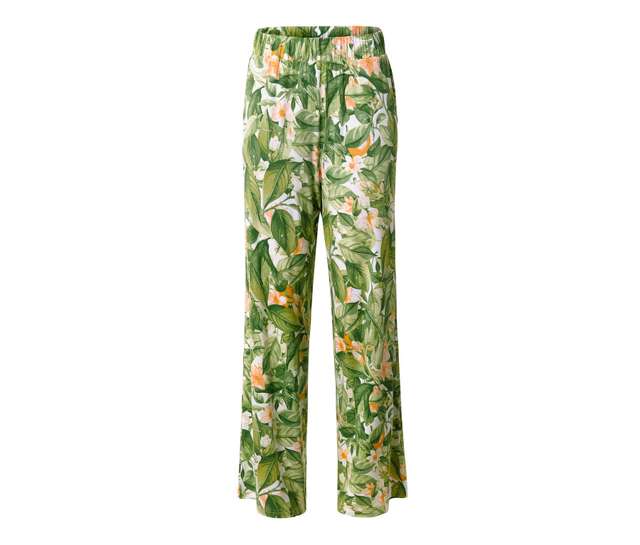 Kalhoty se širokými nohavicemi s potiskem.