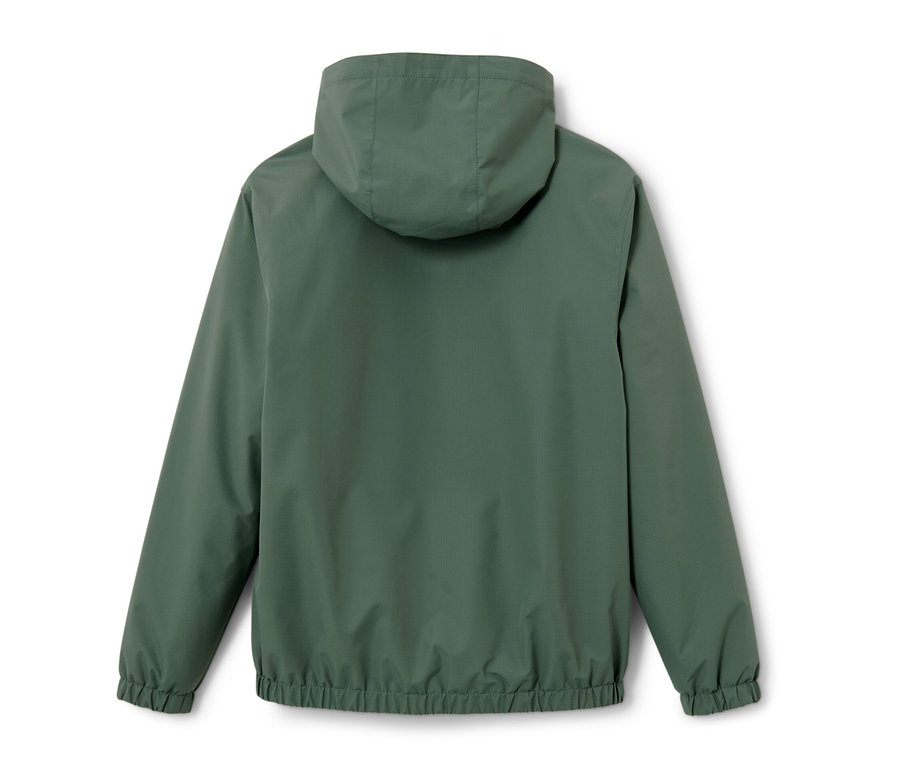 Zelená dětská sportovní funkční bunda zezadu.