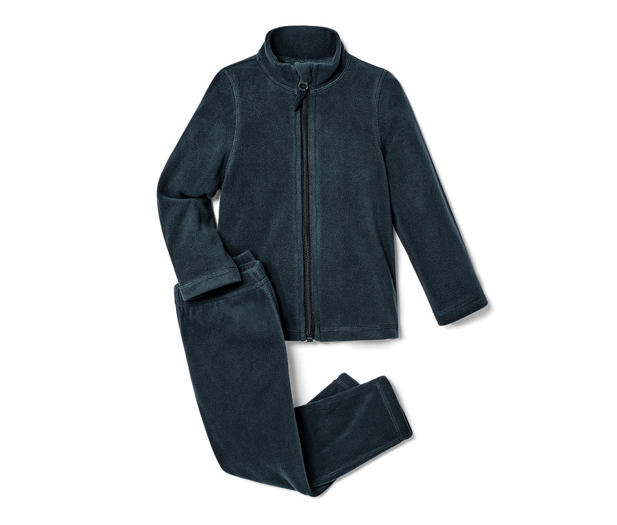 Dětská fleecová souprava, 2dílná, leží na bílém pozadí.