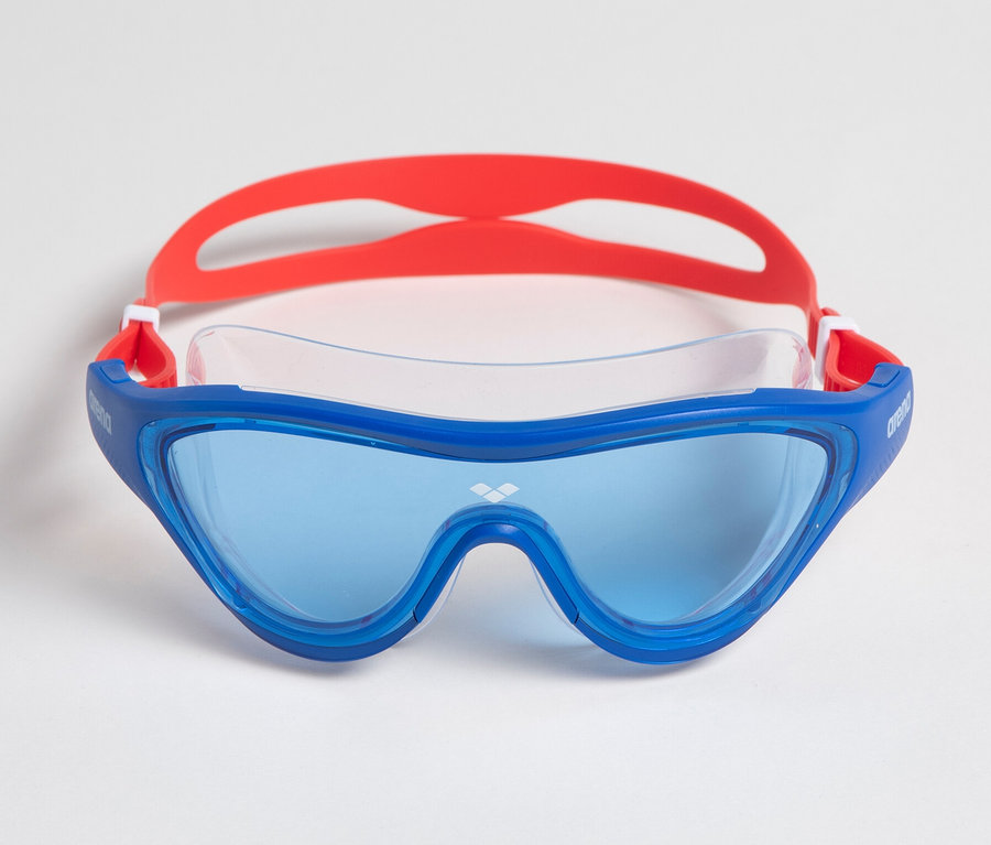 Modré dětské plavecké brýle arena Junior The One Mask na bílém pozadí.