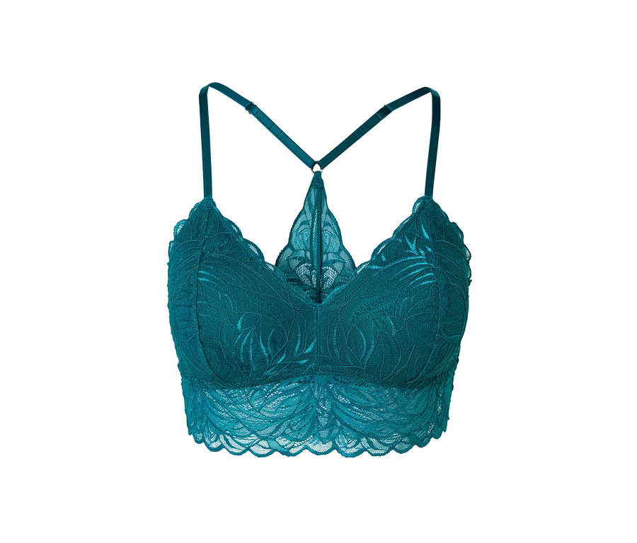 Detailní záběr na krajkovou podprsenku.