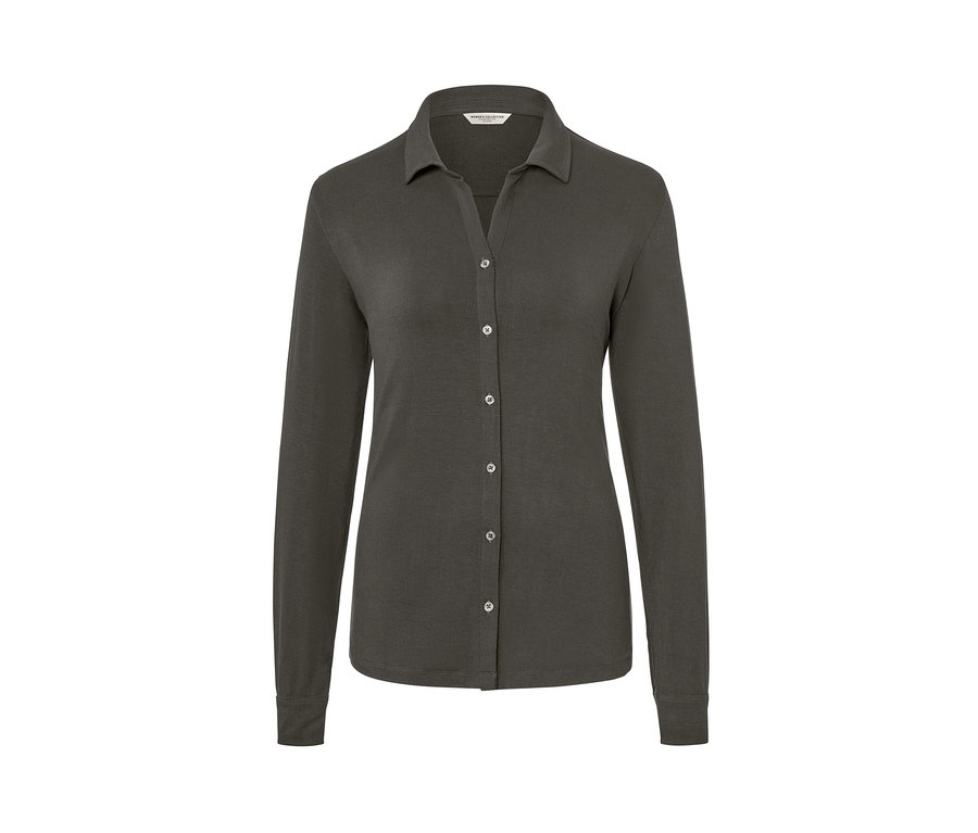 Šedé halenkové triko s knoflíkovou légou.