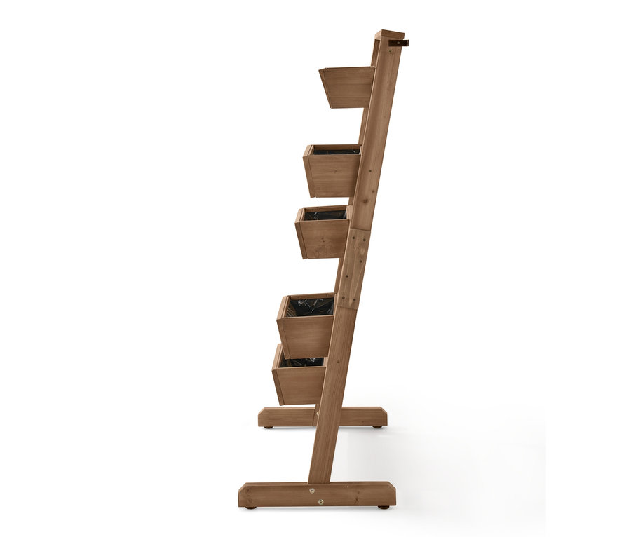 Vertikální záhon »Tinus« s flexibilně zavěsitelnými truhlíky.