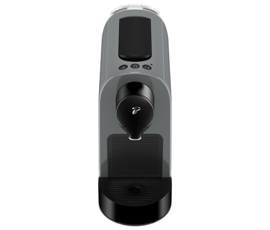 Šedý kávovar Cafissimo pure+ zepředu.