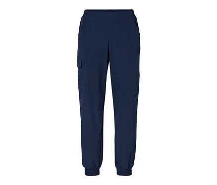 Tmavě modré softshellové kalhoty joggpant na bílém pozadí.