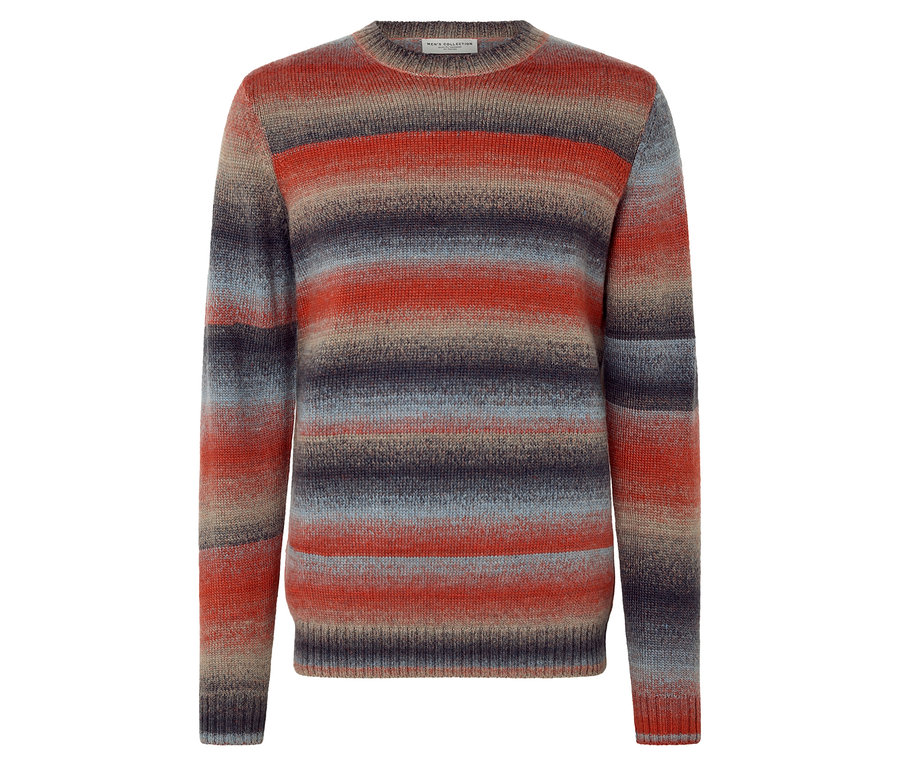 Pruhovaný svetr s vlnou s certifikací RWS.