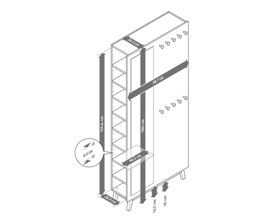 Rozměry multifunkční skříně do předsíně.