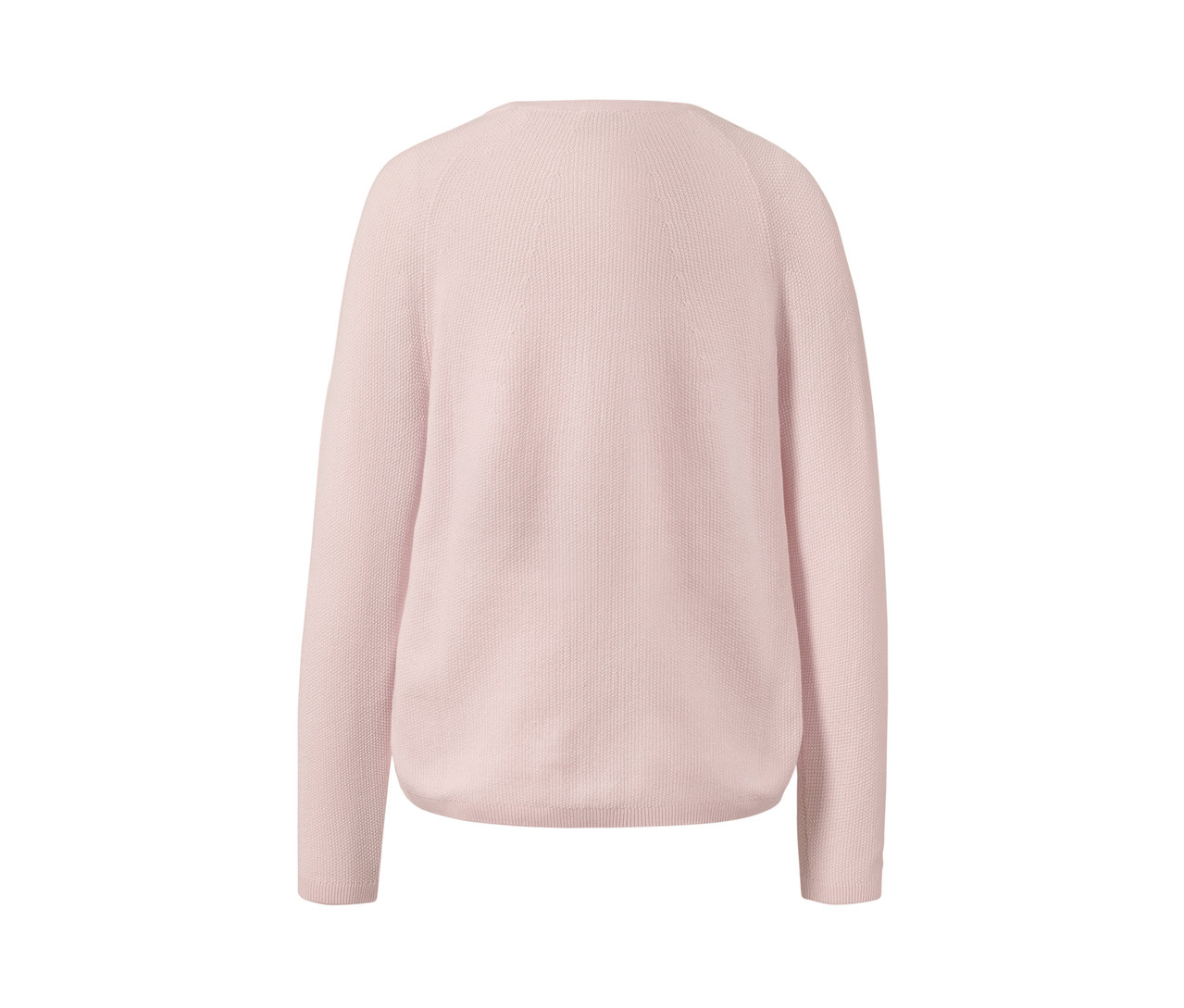 Růžový pletený svetr.