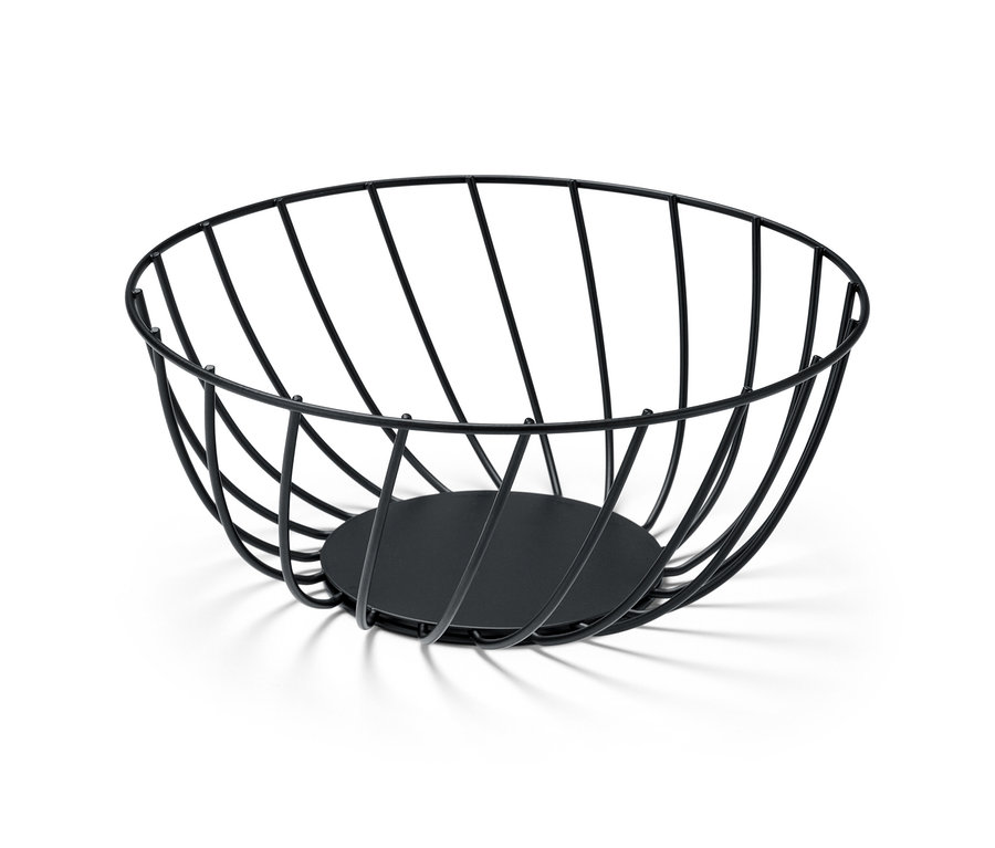 Černá drátěná mísa.