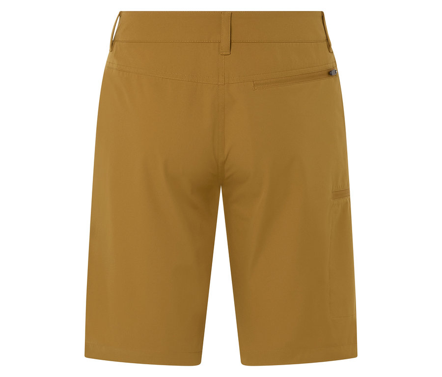 Detailní záběr na zadní část khaki šortek.