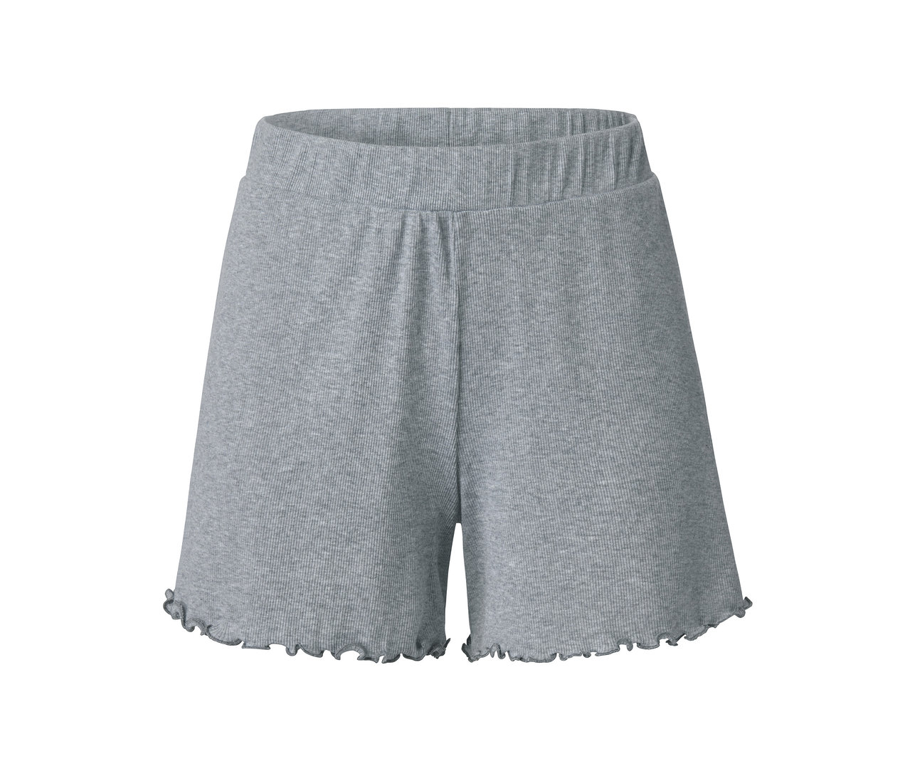 Šedé žebrované šortky.