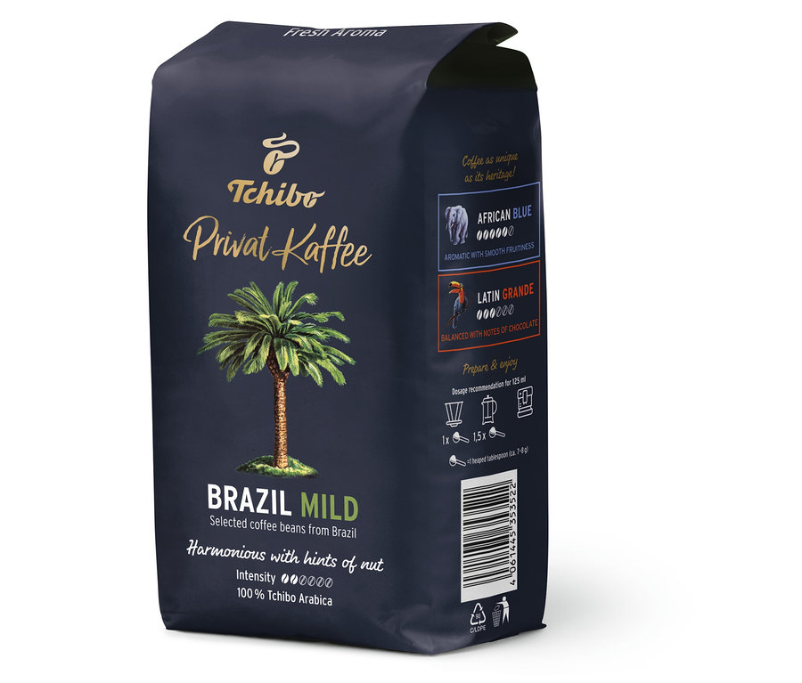 Balení zrnkové kávy Privat Kaffee Brazil Mild - 500 g.