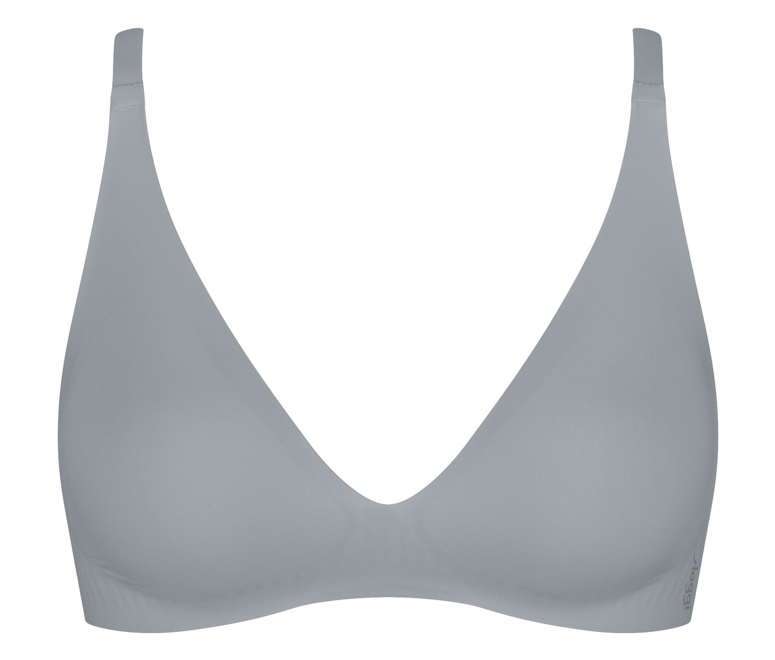 Šedá podprsenka s výstřihem do V.
