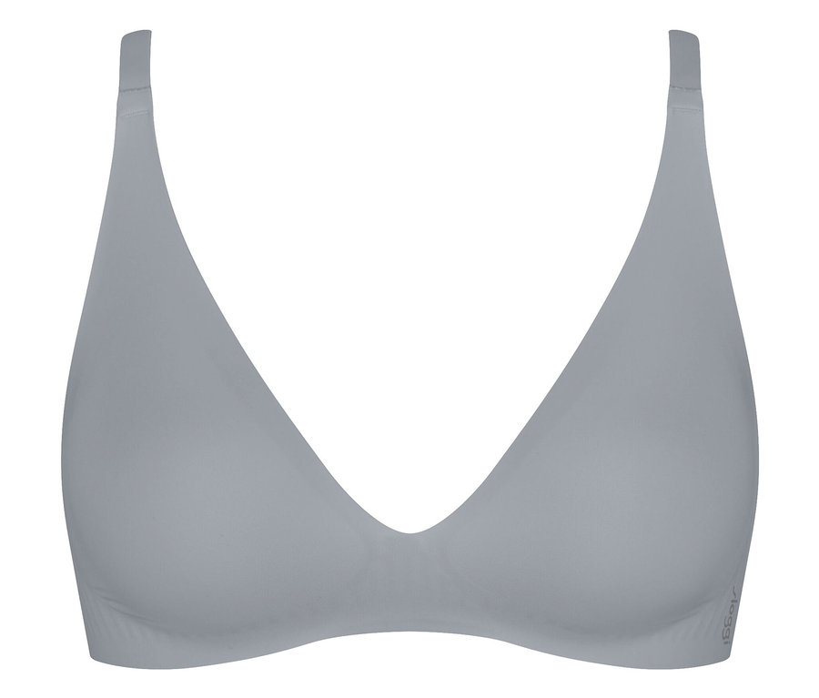 Šedá podprsenka s výstřihem do V.