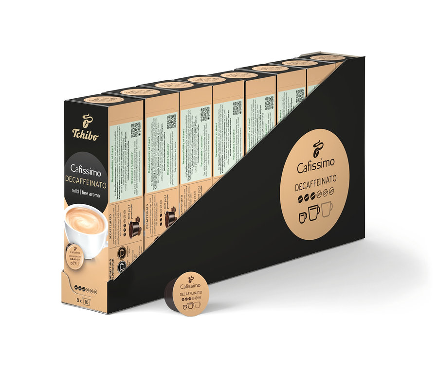 Balení kávových kapslí Cafissimo Decaffeinato.
