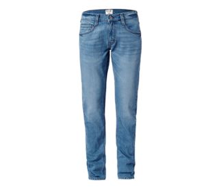Strong bleach blue denim