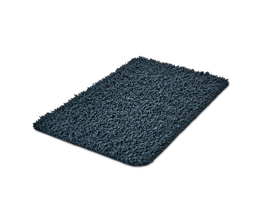 Modrá koupelnová předložka, cca 50 x 80 cm.