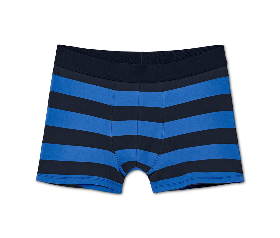 Pánské boxerky s modrými a tmavě modrými pruhy. Boxerky, 5 ks