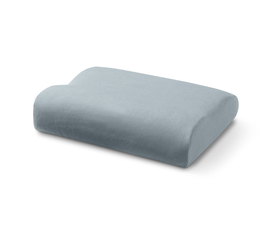 Šedý napínací povlak na polštář Žerzejové napínací povlaky na polštář, 2 ks na bílém pozadí.