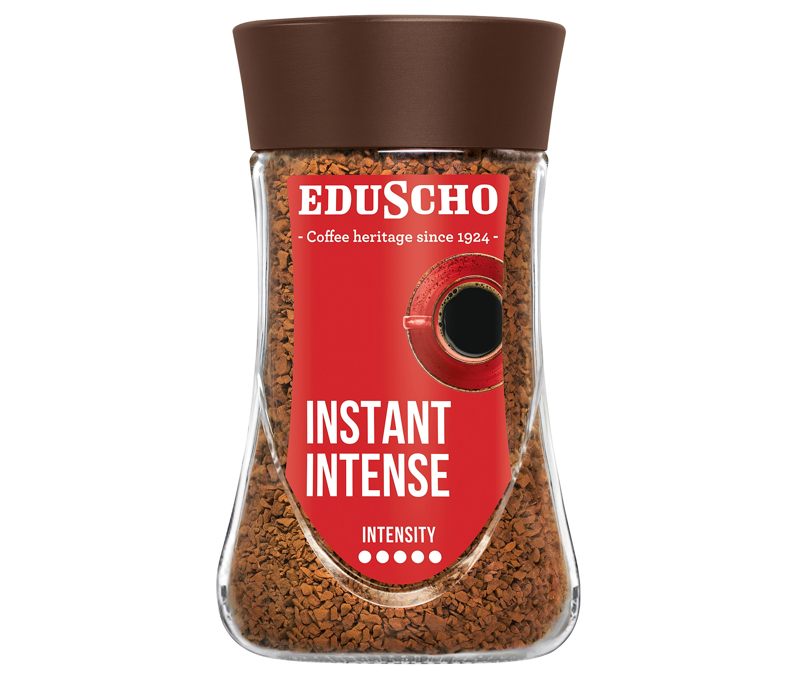 Sklenice instantní kávy EDU Instant Intense 200 g.