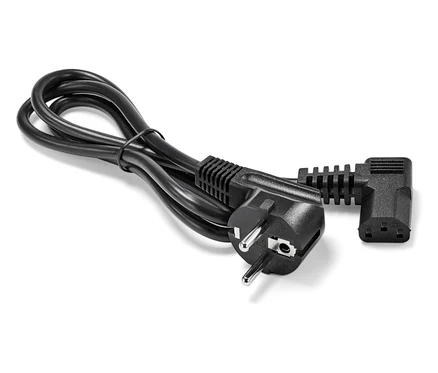 Černý napájecí kabel pro plnoautomatické kávovary Tchibo na bílém pozadí.