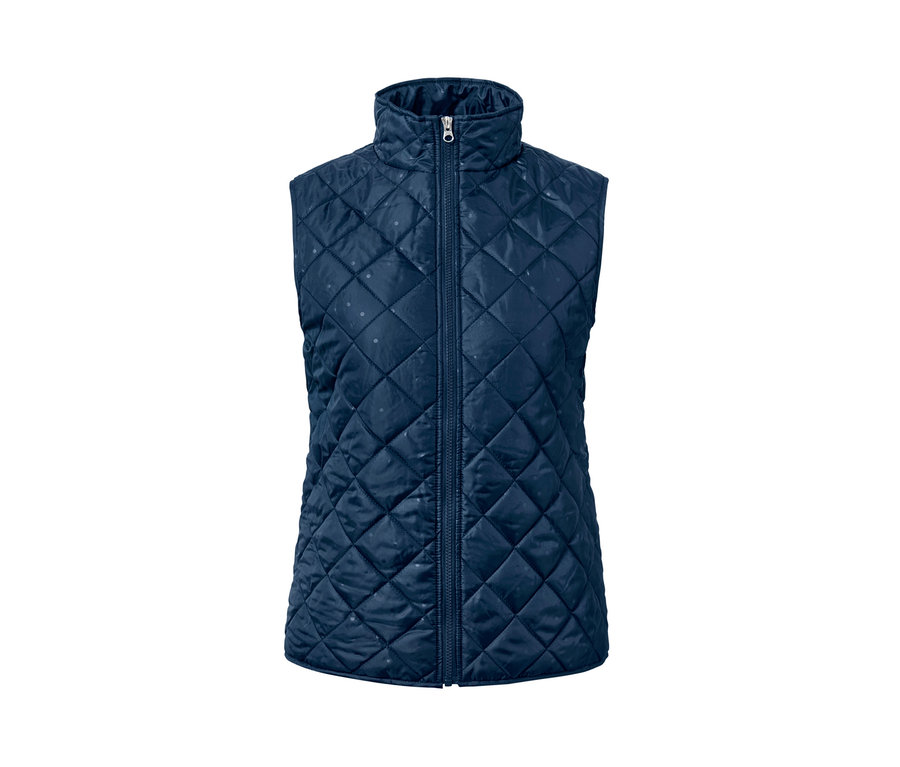 Tmavě modrá prošívaná vesta Bunda do deště 3 v 1 s předním zipem.