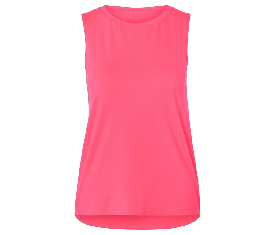 Růžové tílko na bílém pozadí.