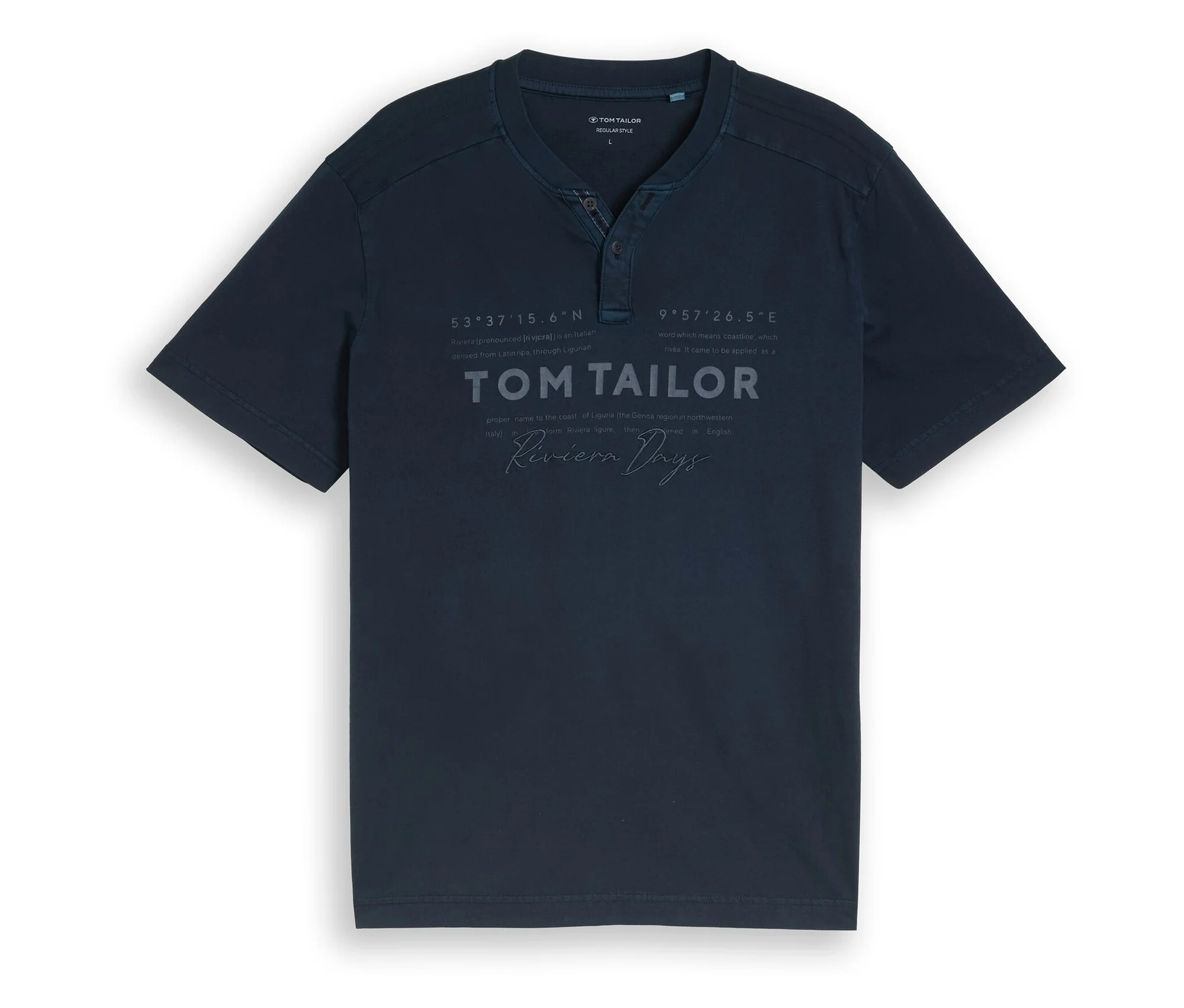 Tričko s potiskem loga Tom Tailor Serafino, sky captain blue
