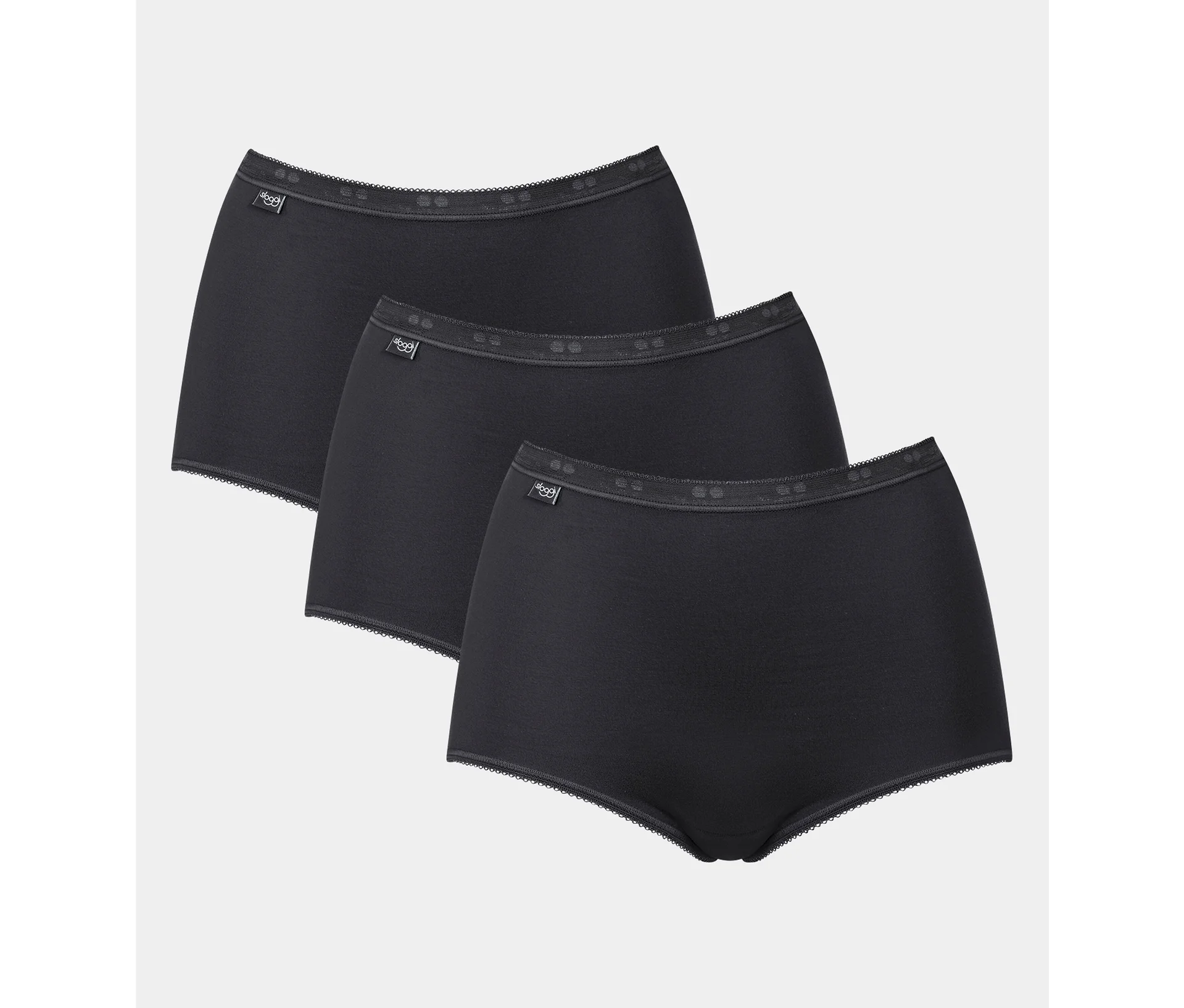 Dámské kalhotky 3 pack Basic maxi black - Sloggi černá 4XL