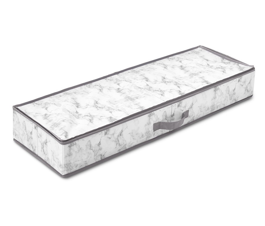 Úložný box na dárkový papír s mramorovým vzorem.