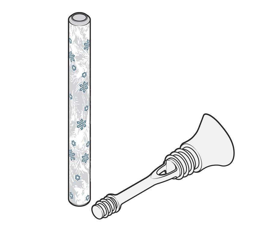 Tyč na chlazení vína a ponorný ochlazovač vína leží vedle sebe.