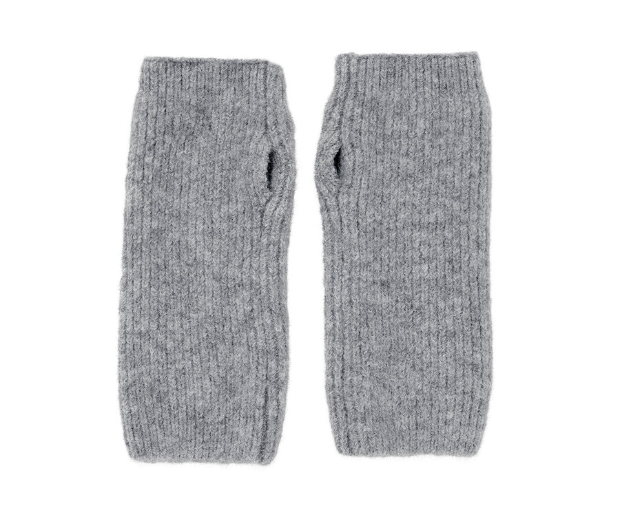 Dva šedé návleky na ruce leží vedle sebe.