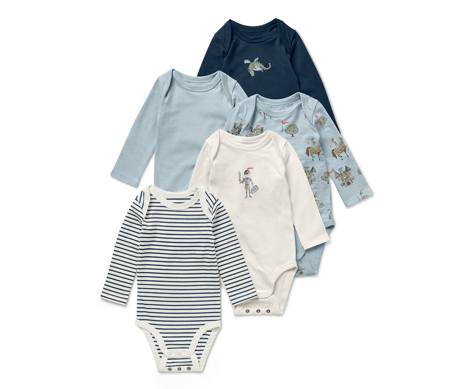 Pět rostoucích body pro miminka s motivem rytíře.