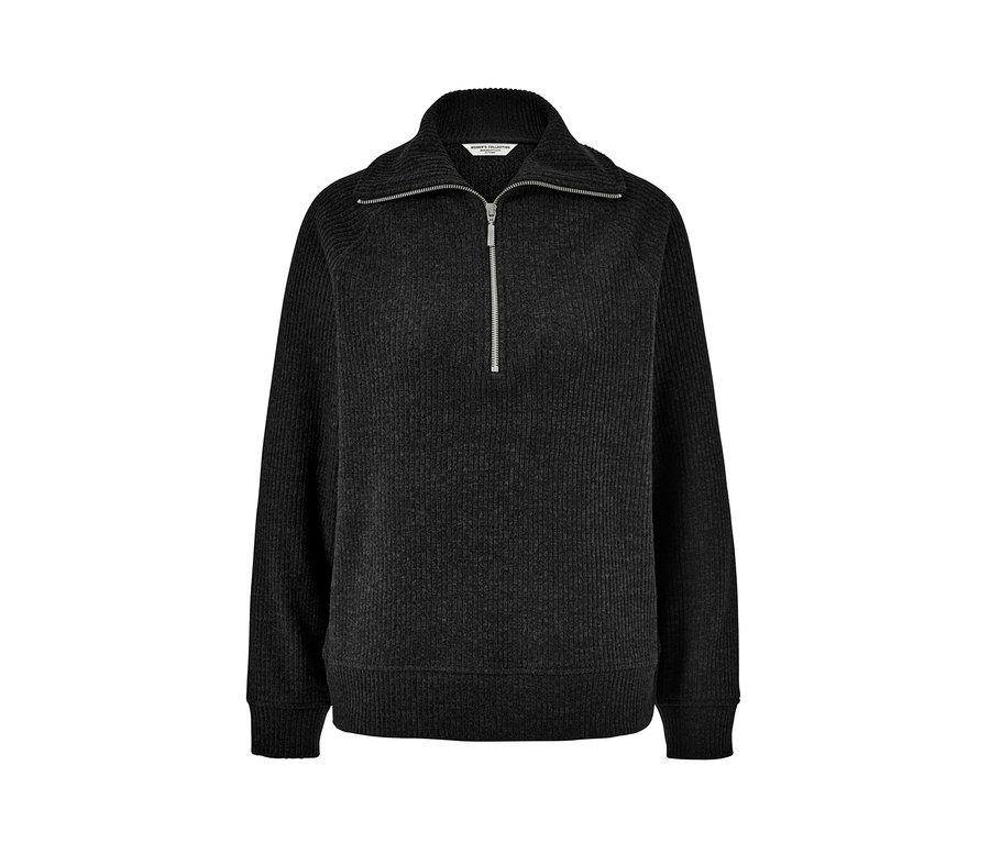 Černá mikina troyer se zipem.