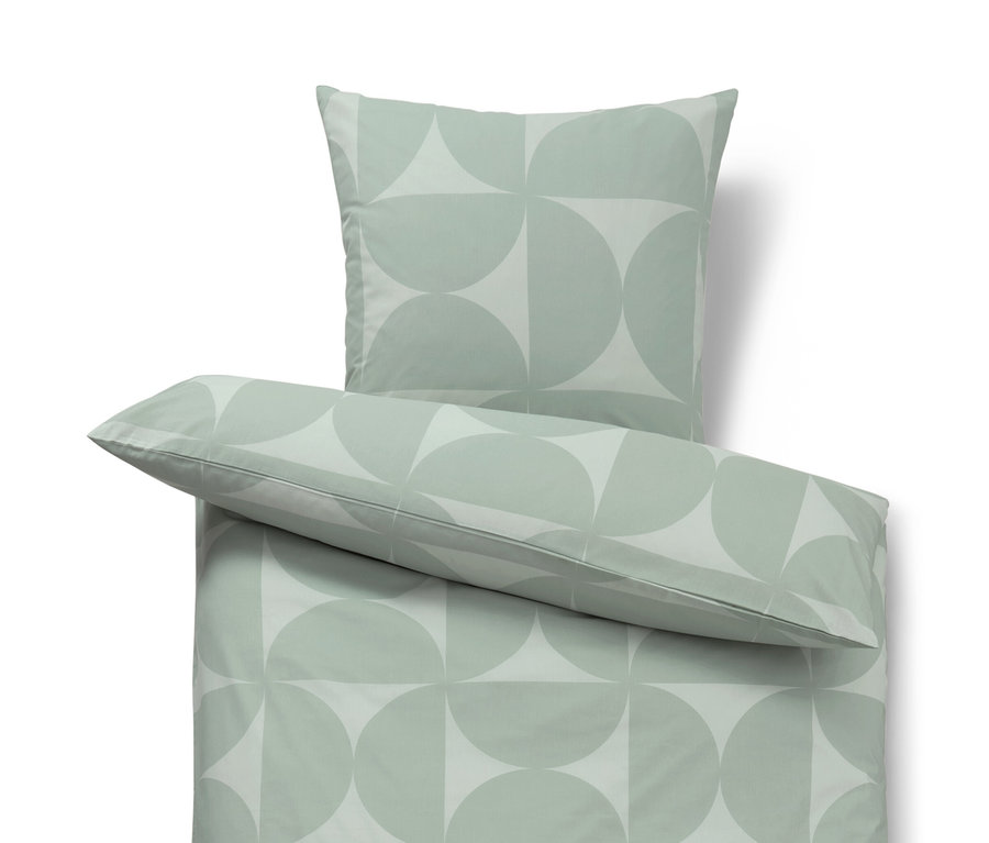 Zelené povlečení renforcé s geometrickým vzorem.
