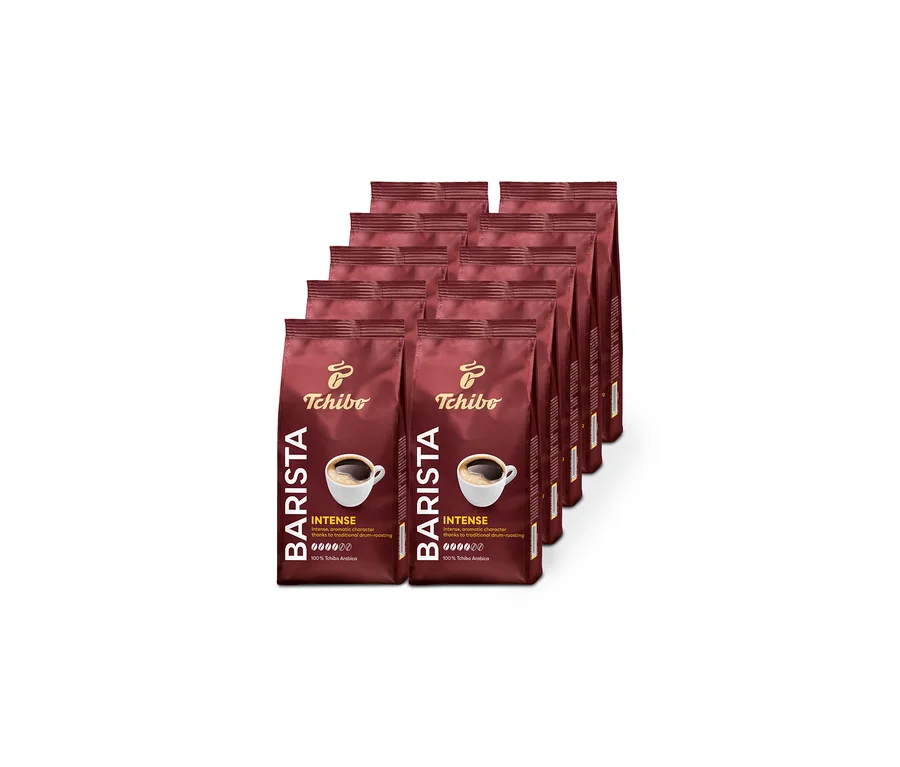 Řady balení kávy Tchibo Barista Intense.