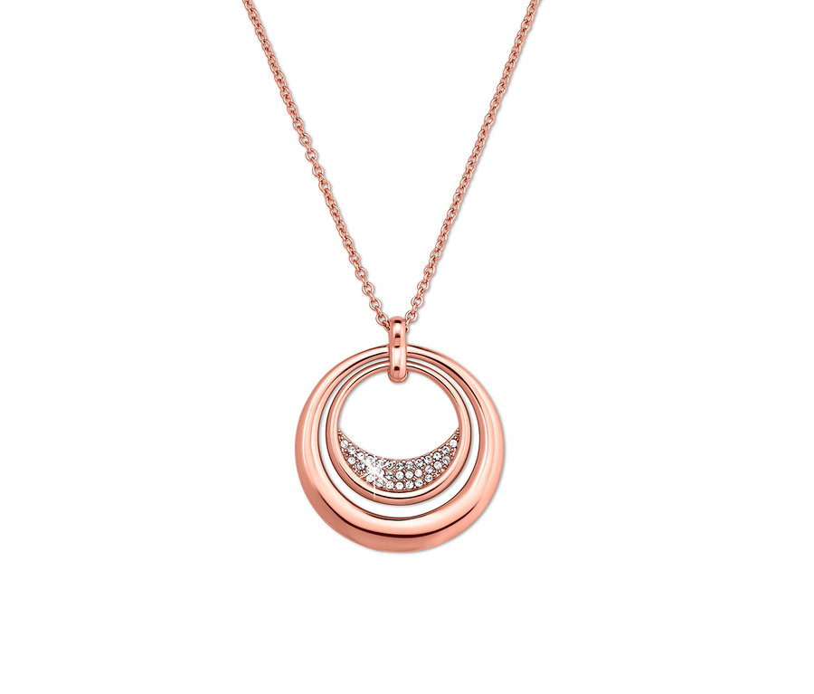 Náhrdelník pozlacený růžovým zlatem, zdobený kamínky Swarovski®.