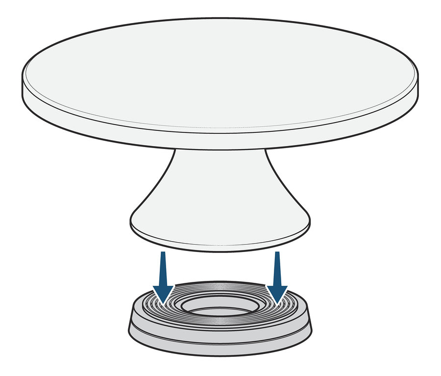 Ilustrace otočného stojanu na dort.