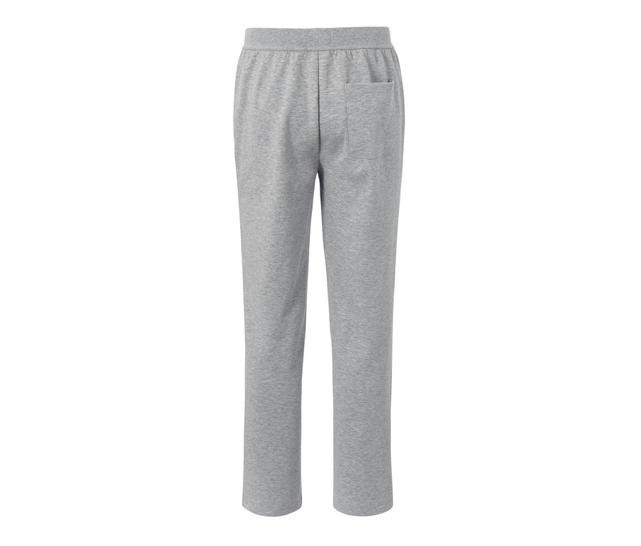 Šedé domácí kalhoty s elastickým pasem a zadní kapsou.
