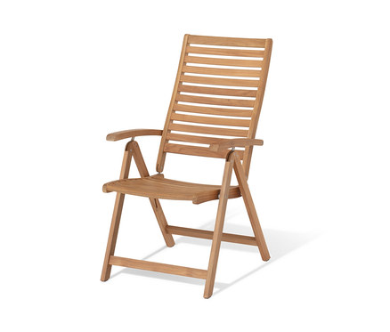 Vysoké teakové křeslo s nastavitelným opěradlem