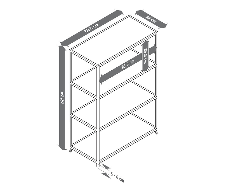 Nákres kovové konzole s rozměry.