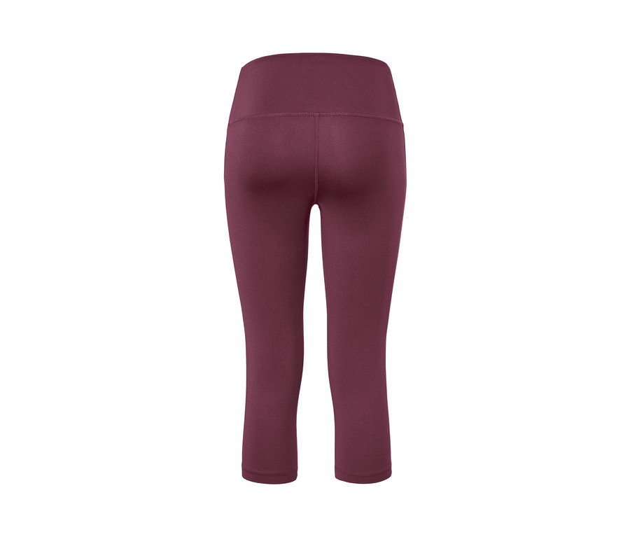 Sportovní 3/4 legíny švestkové barvy zezadu.