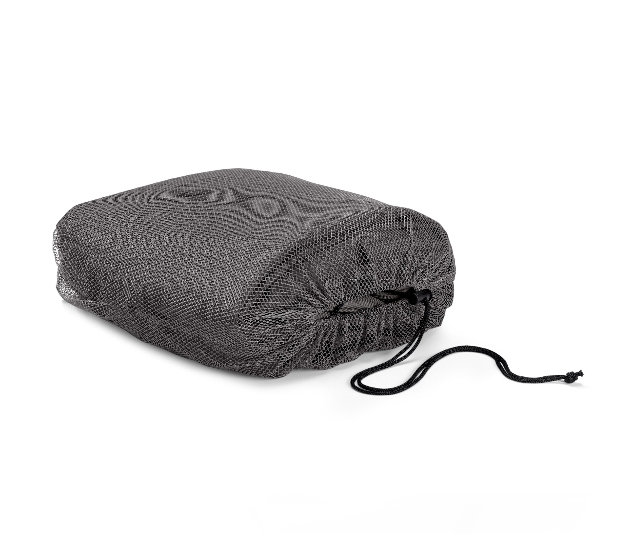 Šedý prémiový obal na zahradní nábytek stažený šňůrkou.