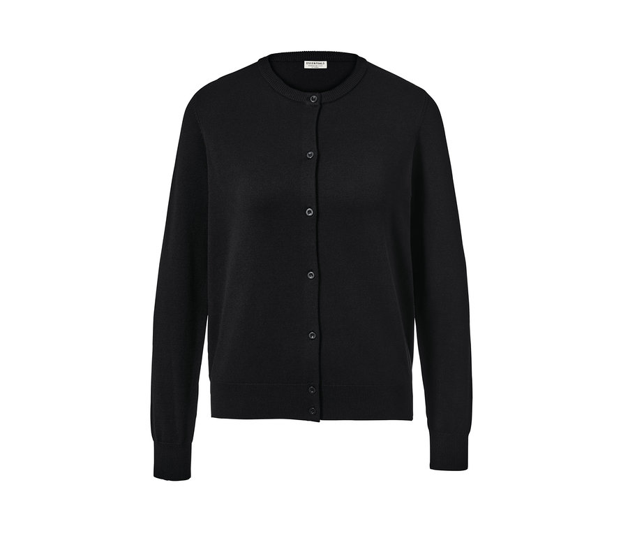 Černý kardigan z jemného úpletu s knoflíky.