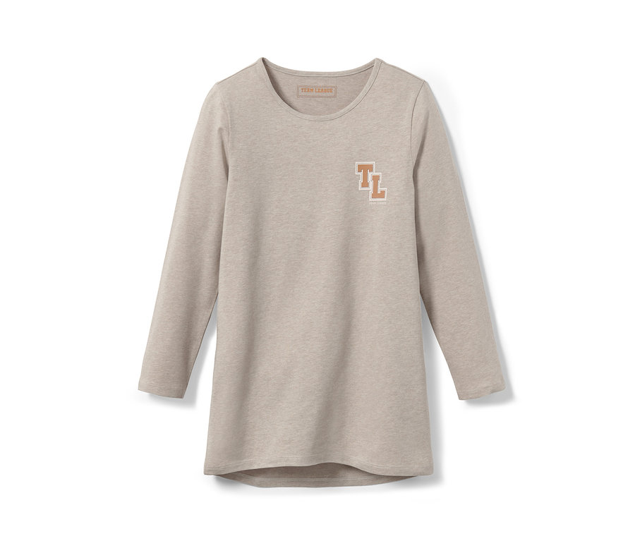Béžové pyžamo s dlouhým rukávem a logem "TL".