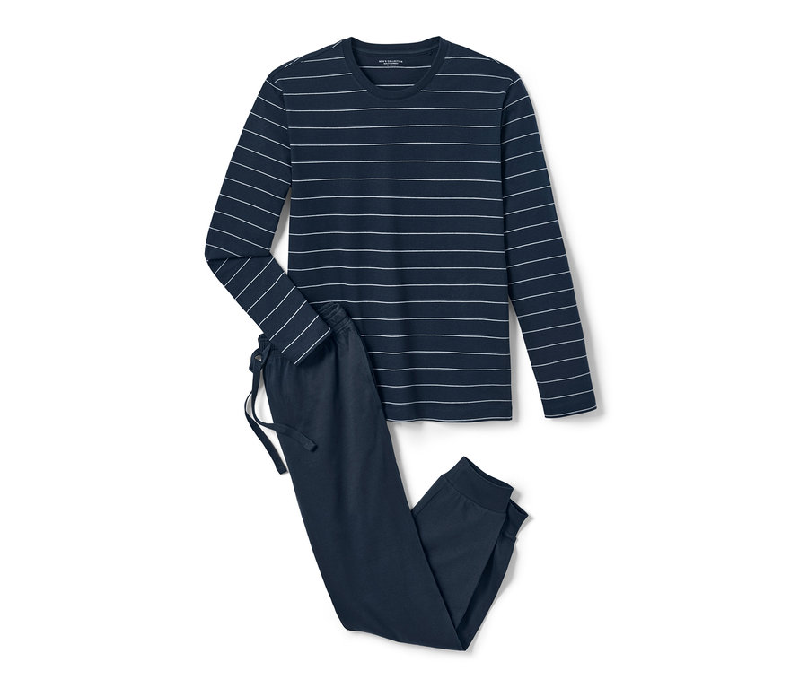 Pruhované pyžamo s dlouhým rukávem a kalhotami.