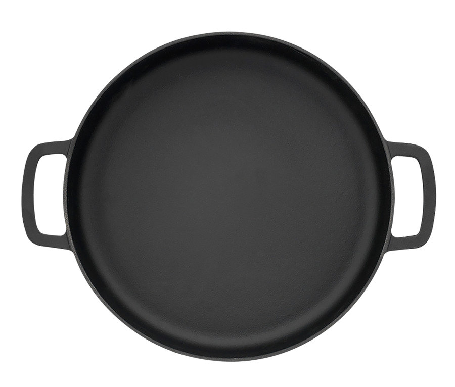 Černá litinová servírovací pánev »COMBEKK Sous-Chef« s úchyty.