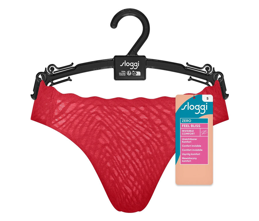 Červené kalhotky sloggi ZERO Feel Bliss Festive High leg na černém ramínku.