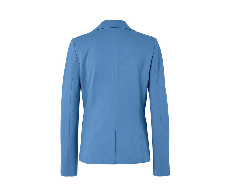 Zadní pohled na světle modré sako blejzr.