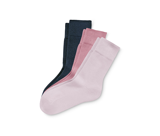 3 páry ponožek, růžové a modré